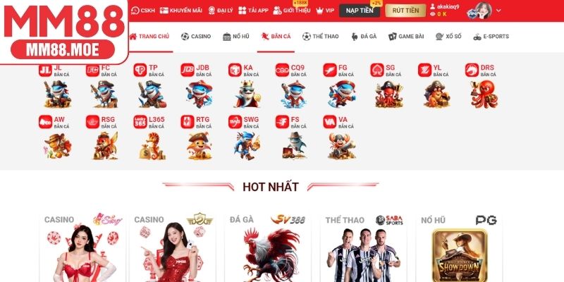 Giới thiệu sảnh bắn cá MM88