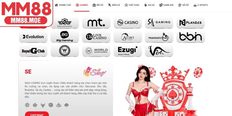 Tổng quan về sảnh Casino MM88