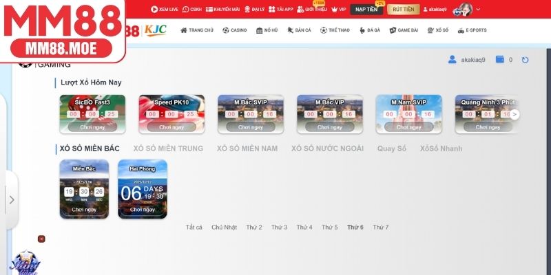 Các loại hình xổ số MM88