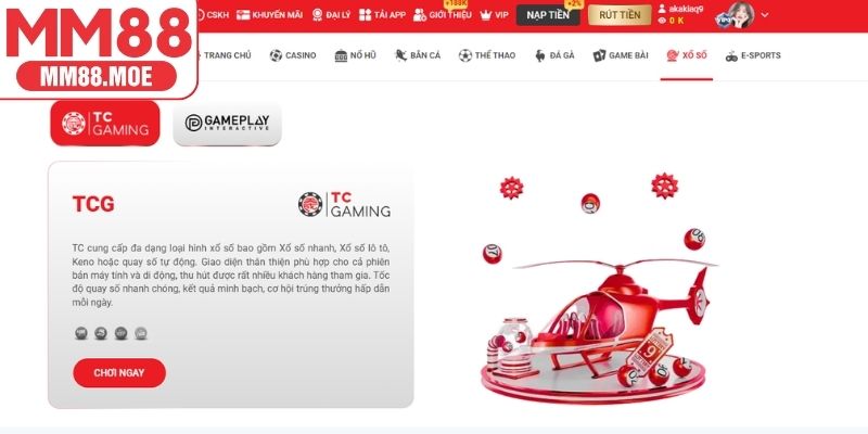 Sảnh game xổ số tại MM88